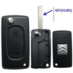 Carcasa Citroen 2 botones N° 130 espada HU83 sin alojamiento bateria