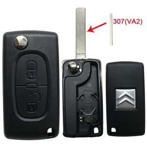 Carcasa Citroën 2 botones N° 131 espada VA2 con alojamiento batería