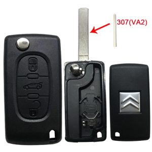 Carcasa Citroën 3 botones N° 133 espada VA2 con alojamiento batería