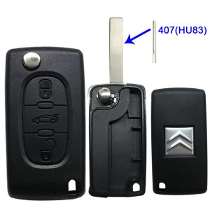 Carcasa Citroën 3 botones N° 136 espada HU83 sin alojamiento batería