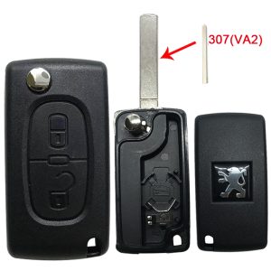 Carcasa Peugeot 2 botones N° 138 espada VA2 con alojamiento bateria