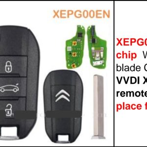 Mando Xhorse VVDI Citroën 3 botones con Superchip XT27B VA2  (VE-01D)
