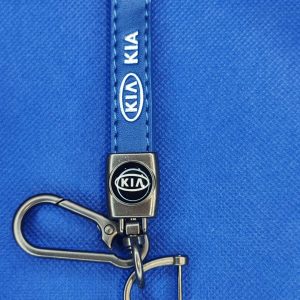 Llavero de tira en cuero KIA azul (KC-114C)