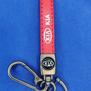 Llavero de tira en cuero KIA rojo (KC-114B)