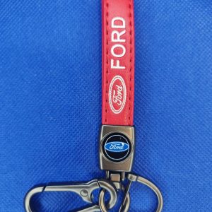 Llavero de tira en cuero Ford rojo (KC-109B)