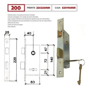 Cerradura LAMA símil 210 Nº 200