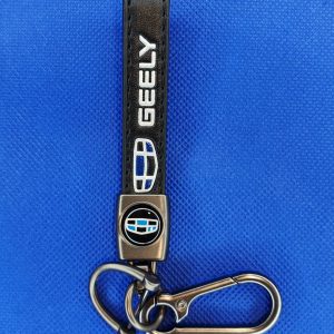 Llavero de tira en cuero Geely negro (KC-134)