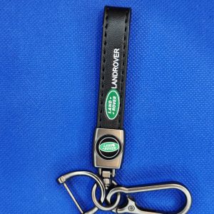 Llavero de tira en cuero Land Rover negro (KC-116)