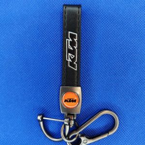 Llavero de tira en cuero KTM negro (KC-103)