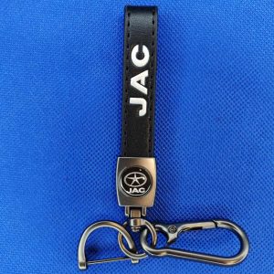 Llavero de tira en cuero JAC negro (KC-289)