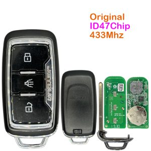 Mando original Chery Jetour X70 chip ID47 433mhz 3 botones N.º 308