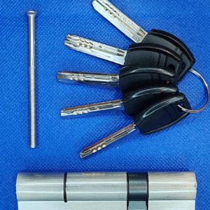Cilindro para puertas blindadas en bronce niquelado 32/67