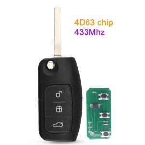Mando original Ford 3 botones 433Mhz ID 4D63 80 bits (FO-302)