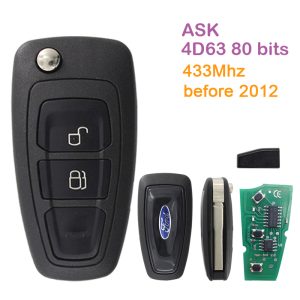 Mando original Ford 2 botones 433Mhz ID 4D63 80 bits (FO-382)