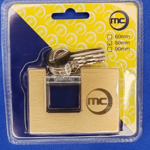 Candado MC rectangular de perno en bronce 80mm